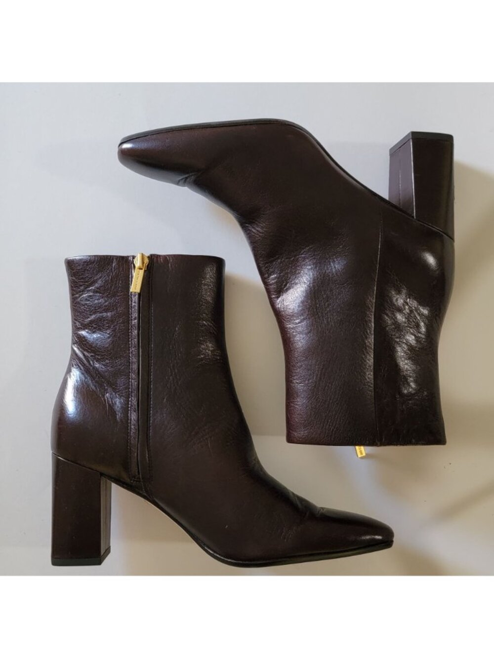 NEW Veronica Beard Cera Boots Chocolate Brown Leather Old Money Retro Womens 8.5 - Picture 3 of 10